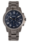Fossil Grant Chronograph Blue Dial Grey Steel Strap Watch for Men - FS4831 Authentic Buy Shop Now
