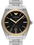 Emporio Armani Federico Black Dial Silver Steel Strap Watch for Men - AR80077 Authentic Buy Shop Now