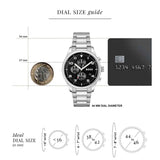Hugo Boss View Chronograph Black Dial Silver Steel Strap Watch For Men - 1514008 Authentic Buy Shop Now