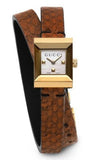 Gucci G Frame White Dial Brown Leather Strap Watch For Women - YA128523 Authentic Buy Shop Now