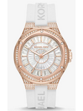 Michael Kors Lennox Three-Hand Crystals Dial White Silicone Strap Watch For Women - MK7248 Authentic Buy Shop Now