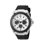 Guess Legacy White Dial Black Rubber Strap Watch For Men - W1049G3 Authentic Buy Shop Now