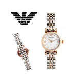 Emporio Armani Mother of Pearl Dial Two Tone Steel Strap Watch For Women - AR1689 Authentic Buy Shop Now