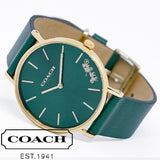 Coach Green Dial Green Leather Strap Watch for Women - 14503383 Authentic Buy Shop Now