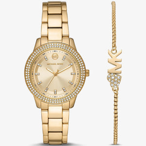 Michael Kors Tibby Pave Gold Dial Gold Steel Strap Watch for Women - MK1057 Authentic Buy Shop Now