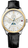 Tommy Hilfiger Oliver Analog Silver Dial Black Leather Strap Watch for Men - 1791305 Authentic Buy Shop Now