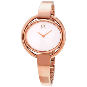 Calvin Klein Impetuos Silver Dial Rose Gold Steel Strap Watch for Women - K4F2N616 Authentic Buy Shop Now