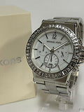 Michael Kors Dylan Glitz Chronograph White Dial Silver Steel Strap Watch For Women - MK5411 Authentic Buy Shop Now