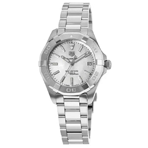 Tag Heuer Aquaracer White Mother of Pearl Dial Silver Steel Strap Watch for Women - WBD1311.BA0740 Authentic Buy Shop Now