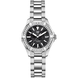 Tag Heuer Aquaracer Quartz Diamonds Black Dial Silver Steel Strap Watch for Women - WAY131P.BA0748 Authentic Buy Shop Now