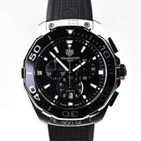 Tag Heuer Carrera Aquaracer Quartz Chronograph Black Dial Black Rubber Strap Watch for Men - CAY111A.FT6041 Authentic Buy Shop Now