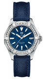 Tag Heuer Aquaracer Quartz Diamonds Blue Dial Blue Nylon Strap Watch for Women - WAY131N.FT6091 Authentic Buy Shop Now