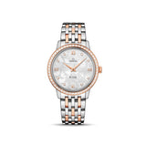 Omega De Ville Prestige Quartz Diamonds Silver Dial Two Tone Steel Strap Watch for Women - 424.25.27.60.52.001 Authentic Buy Shop Now