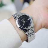 Tissot T Trend Couturier Lady Black Dial Silver Steel Strap Watch For Women - T035.210.11.051.00 Authentic Buy Shop Now