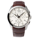 Tissot Couturier Chronograph White Dial Brown Leather Strap Watch For Men - T035.617.16.031.00 Authentic Buy Shop Now