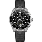 Tag Heuer Carrera Aquaracer Quartz Chronograph Black Dial Black Rubber Strap Watch for Men - CAY111A.FT6041 Authentic Buy Shop Now