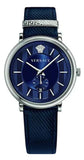 Versace Menifesto Quartz Blue Dial Blue Leather Strap Watch For Men - VBQ01017 Authentic Buy Shop Now