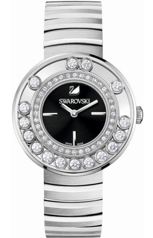Swarovski Lovely Crystal Black Dial Silver Steel Strap Watch for Women - 1160305 Authentic Buy Shop Now