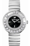 Swarovski Lovely Crystal Black Dial Silver Steel Strap Watch for Women - 1160305 Authentic Buy Shop Now