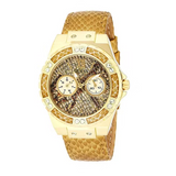 Guess Limelight Quartz Gold Dial Gold Leather Strap Watch For Women - W0775L13 Authentic Buy Shop Now