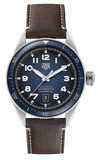 Tag Heuer Autavia Calibre 5 Automatic Blue Dial Brown Leather Strap Watch for Men - WBE5116.FC8266 Authentic Buy Shop Now