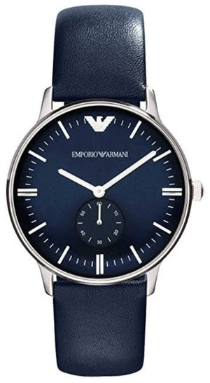 Emporio Armani Analog Quartz Blue Dial Blue Leather Strap Watch For Men - AR1647 Authentic Buy Shop Now