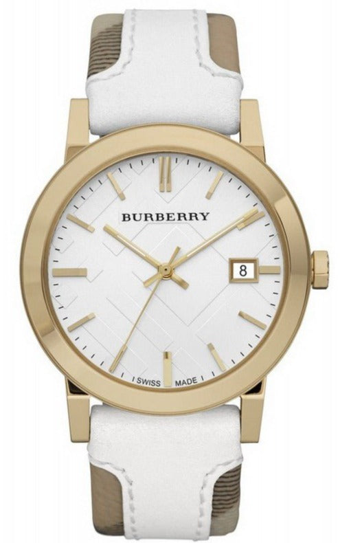 Burberry The City White Dial White Leather Strap Watch for Women - BU9110 Authentic Buy Shop Now