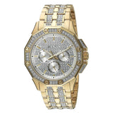 Bulova Crystal Collection Octova White Dial Gold Steel Strap Watch for Men - 98C126 Authentic Buy Shop Now