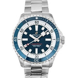 Breitling Superocean Automatic 42mm Blue Dial Silver Steel Strap Watch for Men - A17375E71C1A1 Authentic Buy Shop Now