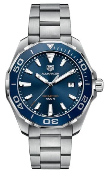 Tag Heuer Aquaracer Blue Dial Silver Steel Strap Watch for Men - WAY101C.BA0746 Authentic Buy Shop Now