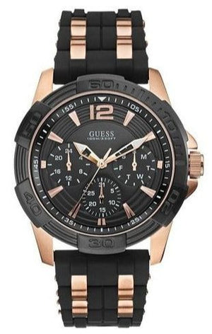 Guess Oasis Black Dial Two Tone Steel Strap Watch for Men - W0366G3 Authentic Buy Shop Now
