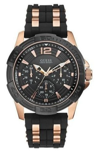 Guess Oasis Black Dial Two Tone Steel Strap Watch for Men - W0366G3 Authentic Buy Shop Now