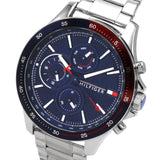 Tommy Hilfiger Bank Chronograph Blue Dial Silver Steel Strap Watch for Men - 1791718 Authentic Buy Shop Now