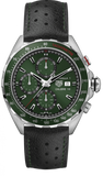 Tag Heuer Formula 1 Calibre 16 Automatic Chronograph Green Dial Black Leather Strap Watch for Men - CAZ2016.FC6473 Authentic Buy Shop Now