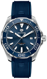 Tag Heuer Aquaracer Quartz Blue Dial Blue Rubber Strap Watch for Men - WAY101C.FC6153 Authentic Buy Shop Now