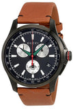 Gucci G-Timeless Chronograph Black Dial Brown Leather Strap Watch For Men - YA126271 Authentic Buy Shop Now