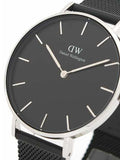 Daniel Wellington Petite Ashfield Black Dial Black Mesh Strap Watch For Women - DW00100308 Authentic Buy Shop Now