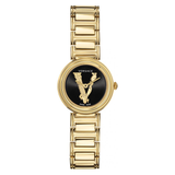 Versace V Virtus Quartz Black Dial Gold Steel Strap Watch For Women - VET300121 Authentic Buy Shop Now