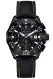 Tag Heuer Aquaracer Chronograph PVD Black Dial Black Nylon Strap Watch for Men - CAY218A.FC6361 Authentic Buy Shop Now