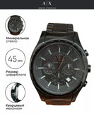 Armani Exchange Chronograph Black Dial Black Steel Strap Watch for Men - AX1058 Authentic Buy Shop Now