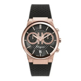 Salvatore Ferragamo Sapphire Chrono Black Dial Black Rubber Strap Watch for Men - SFME00721 Authentic Buy Shop Now