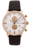 Emporio Armani Gianni Classic Chronograph White Dial Brown Leather Strap Watch For Men - AR0398 Authentic Buy Shop Now