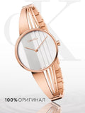 Calvin Klein Drift White Dial Rose Gold Steel Strap Watch for Women - K6S2N616
