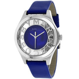 Marc Jacobs Henry Skeleton Blue Dial Blue Leather Strap Watch for Women - MBM1337 Authentic Buy Shop Now