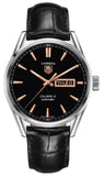 Tag Heuer Carrera Calibre 5 Automatic Black Dial Black Leather Strap Watch for Men - WAR201C.FC6266 Authentic Buy Shop Now