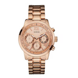 Guess Sunrise Quartz Rose Gold Dial Rose Gold Steel Strap Watch For Women - W0330L2 Authentic Buy Shop Now