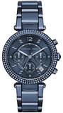 Michael Kors Parker Chronograph Blue Dial Blue Steel Strap Watch For Women - MK6418 Authentic Buy Shop Now