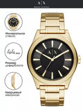 Armani Exchange Nico Analog Black Dial Gold Steel Strap Watch For Men - AX2328 Authentic Buy Shop Now