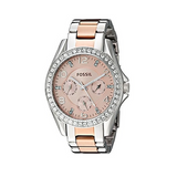 Fossil Riley Multifunction Rose Gold Dial Two Tone Steel Strap Watch for Women - ES4145 Authentic Buy Shop Now
