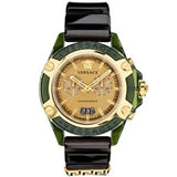 Versace Icon Active Chronograph Gold Dial Black Silicone Strap Watch For Men - VEZ700321 Authentic Buy Shop Now